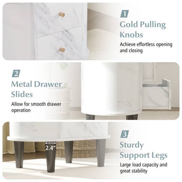 带抽屉的白色床头柜（amazon shipping-发货，WALMART禁止销售）-6