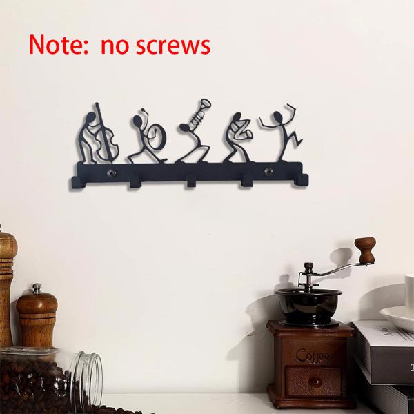 顶部缺口壁挂式衣架。复古黑色金属钥匙扣挂钩大衣，帽子和衣服是一个优质时尚的壁挂为您的家（TikTok、temu下自提）-4