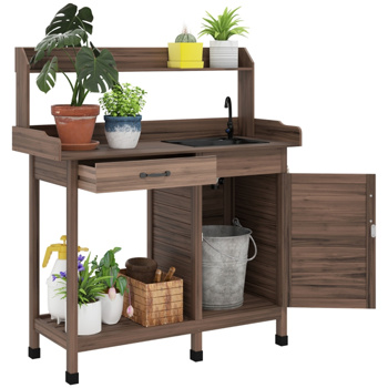  Garden Work Bench、Open Shelf Storage