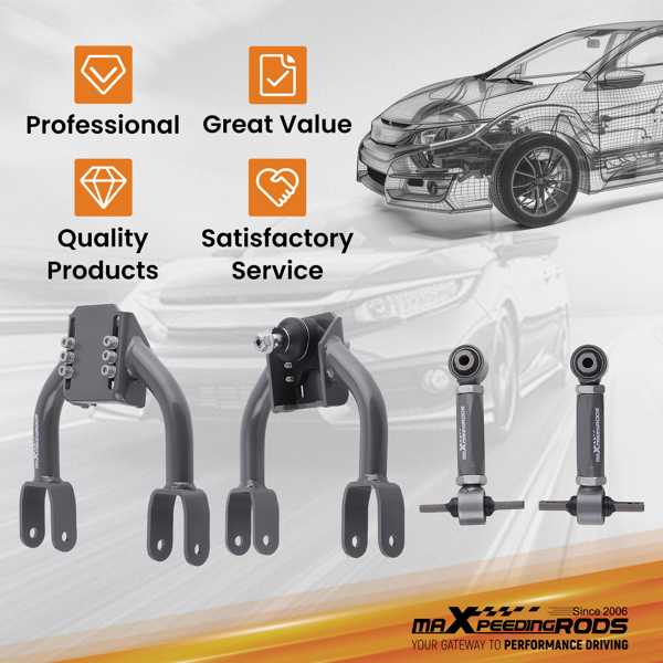 前上部 A 型臂后外倾角套件 适用于 Honda Civic 1992-1995  Acura Integra  1994-2001-5