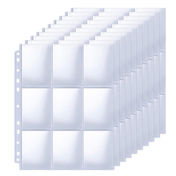 九宫格卡牌卡片PP活页透明卡册内页 10张/包 （没有卡册外壳，只有内页）（tk,temu下自提）-5