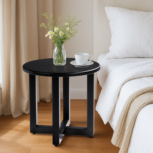 46*46*41.5cm 圆桌  黑色 十字脚 庭院铁边桌-6