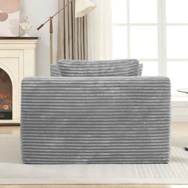 全压缩躺椅沙发床 48.8 英寸软垫沙发床，带可拆卸枕头，现代卧铺沙发，适用于客厅和卧室，灰色-6