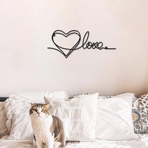 时尚的金属心爱墙装饰拥有极简主义的线条艺术-一个迷人的悬挂装饰，当代墙壁艺术为家庭（TikTok、temu下自提）-32