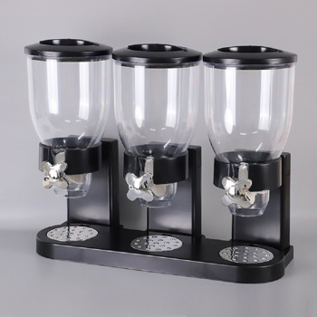 Triple Food Dispenser Cereal Containers Storage Container Dispenser Countertop For Candy Nut Grain Granola Snack