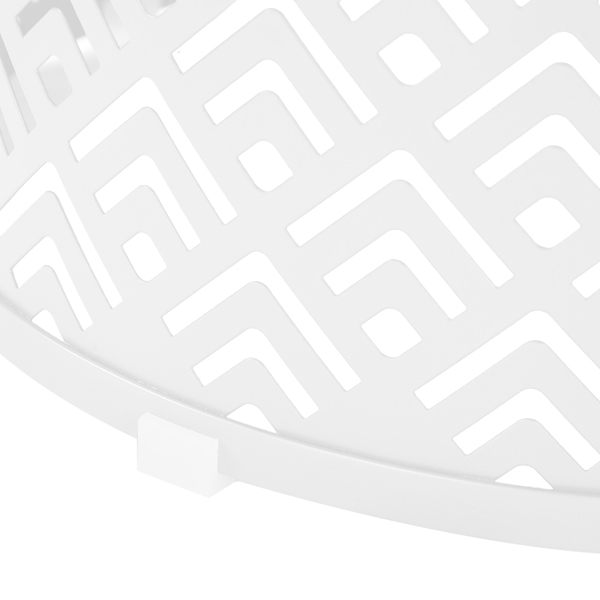 3pcs  回字花纹  桶形 白色 15.7/13.7/11.8inch 庭院堆叠铁边桌-5