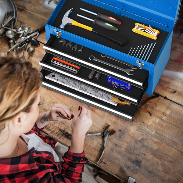 蓝色便携式车库机械工具箱（amazon shipping-发货，WALMART 禁止销售）周末不发货-9