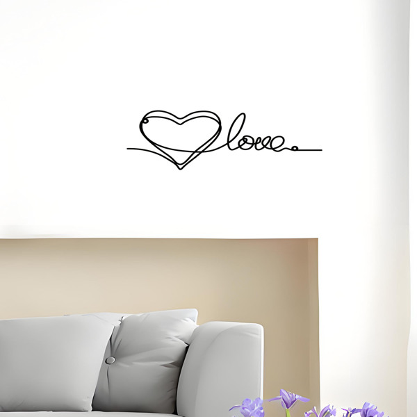 时尚的金属心爱墙装饰拥有极简主义的线条艺术-一个迷人的悬挂装饰，当代墙壁艺术为家庭（TikTok、temu下自提）-38