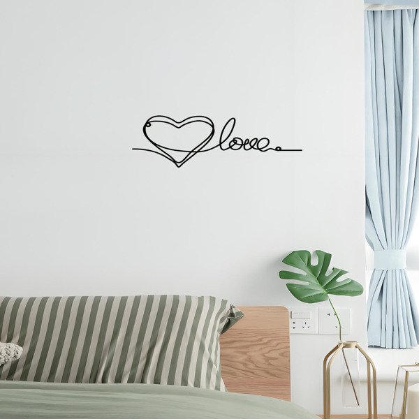 时尚的金属心爱墙装饰拥有极简主义的线条艺术-一个迷人的悬挂装饰，当代墙壁艺术为家庭（TikTok、temu下自提）-41