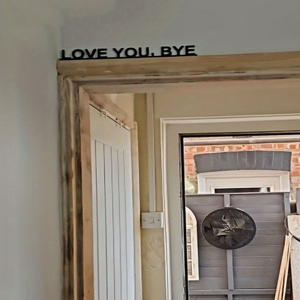 以“爱你，再见”为主题的现代金属墙面艺术，是婚礼装饰和室内艺术复制的理想选择。完美的装饰你的夫妻的空间，它也使一个极好的情人节礼物（TikTok、temu下自提）-8