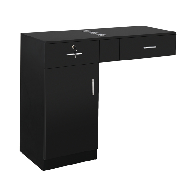 15厘E0刨花板麻面 2抽1锁1门3风筒 沙龙柜 N101 黑色【同款编码 63082170】-23