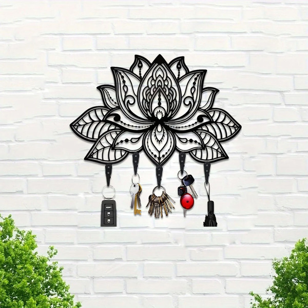 1pc当代金属壁挂式挂架：一个时尚的实用钩子。作为别致的装饰外套和收纳挂钩的理想选择，它提升了家庭和卧室墙壁装饰的风格，同时提供实用的收纳（TikTok、temu下自提）-5