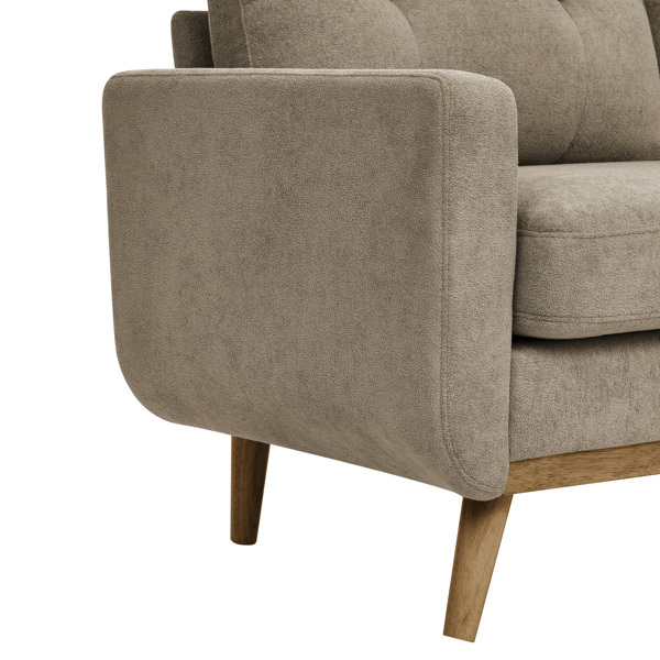 67.7英寸宽中世纪现代风格软垫簇绒双人沙发，带木质腿-6