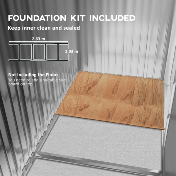 钢制仓库花园工具房7'x 4'白色-AS （ Amazon Shipping）（WalMart禁售）（周末不发货）-7