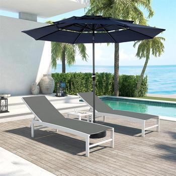 Outdoor Umbrella-Blue White ( Amazon Shipping)（Prohibited by WalMart）