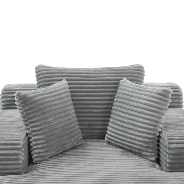 全压缩躺椅沙发床 48.8 英寸软垫沙发床，带可拆卸枕头，现代卧铺沙发，适用于客厅和卧室，灰色-18