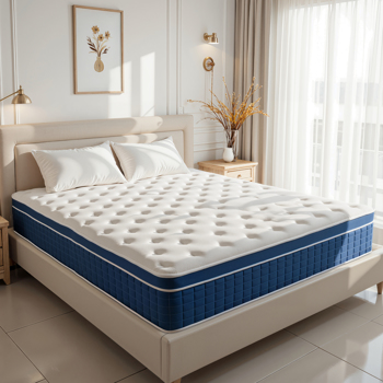 King Size Mattress in a Box 12 Inch Memory Foam Hybrid Mattress with Pocketed Springs Medium Firm Support Motion Isolation Edge Support 60 Night Trial