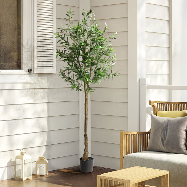 180cm 橄榄树 950叶片 38果 PVC 绢布 仿真树-1