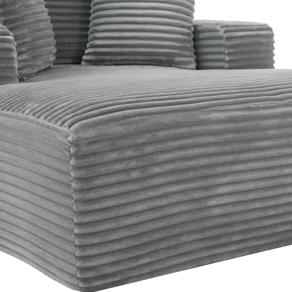 全压缩躺椅沙发床 48.8 英寸软垫沙发床，带可拆卸枕头，现代卧铺沙发，适用于客厅和卧室，灰色-14