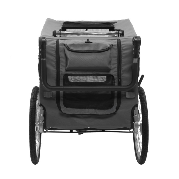 Q195钢管 144*72*78cm 自行车拖车架 灰橙 75kg 宠物拖车 带扶手-4