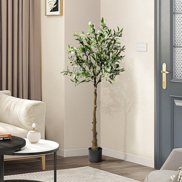 150cm 橄榄树 650叶片 26果 PVC 绢布 仿真树-6