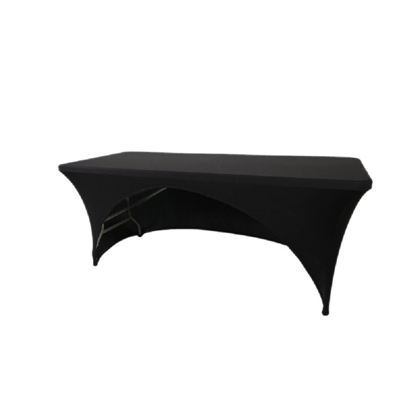 6FT长方形户外婚庆纯色会议桌布桌罩 黑色-1
