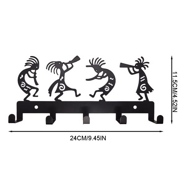 顶部缺口壁挂式衣架。复古黑色金属钥匙扣挂钩大衣，帽子和衣服是一个优质时尚的壁挂为您的家（TikTok、temu下自提）-1