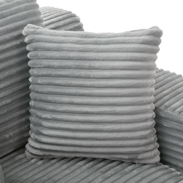 全压缩躺椅沙发床 48.8 英寸软垫沙发床，带可拆卸枕头，现代卧铺沙发，适用于客厅和卧室，灰色-22