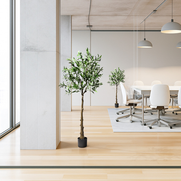 150cm 橄榄树 650叶片 26果 PVC 绢布 仿真树-9