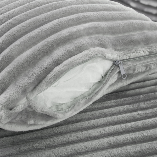 全压缩躺椅沙发床 48.8 英寸软垫沙发床，带可拆卸枕头，现代卧铺沙发，适用于客厅和卧室，灰色-15