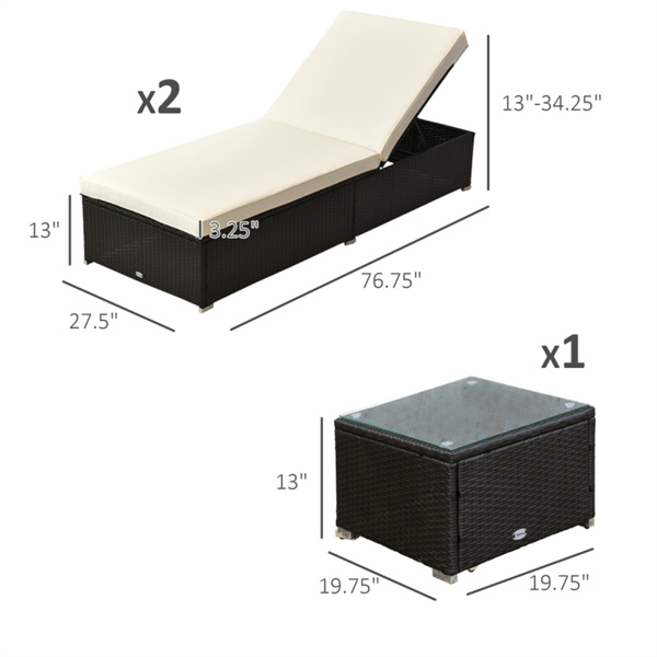 折叠式躺椅 /沙滩椅（周末不发货）（ Amazon Shipping）（WalMart禁售）-3