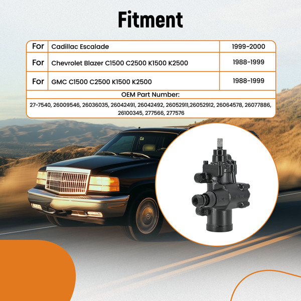 转向齿轮箱For Chevrolet C1500 K1500 C2500 K2500 1988-1999 27-7540-6