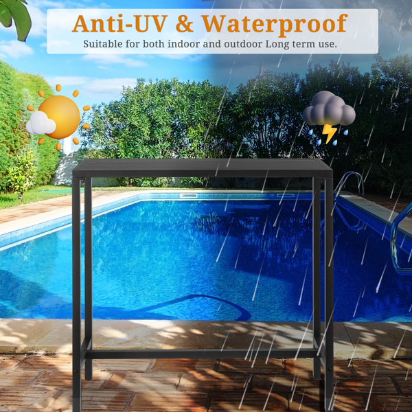 【替换85040527】黑色 带调节旋钮 铁 庭院吧桌 40in-14