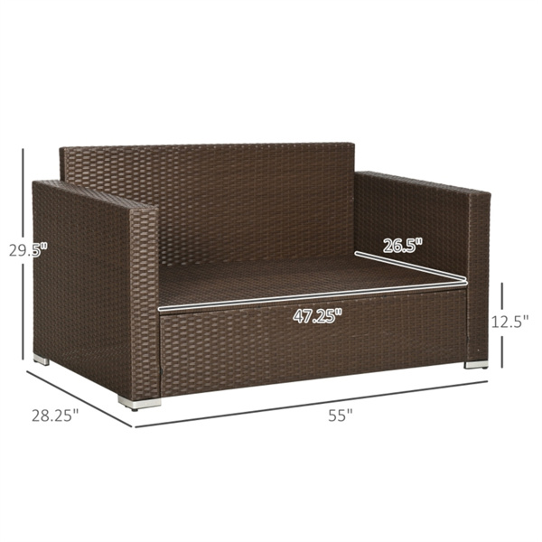 户外花园沙发 /外藤条沙发-浅灰色（周末不发货）-3