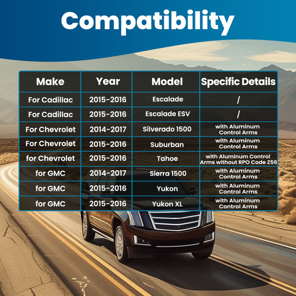  铝制前下控制臂球头 适用于 Silverado Sierra 1500  2014-2017 年-3