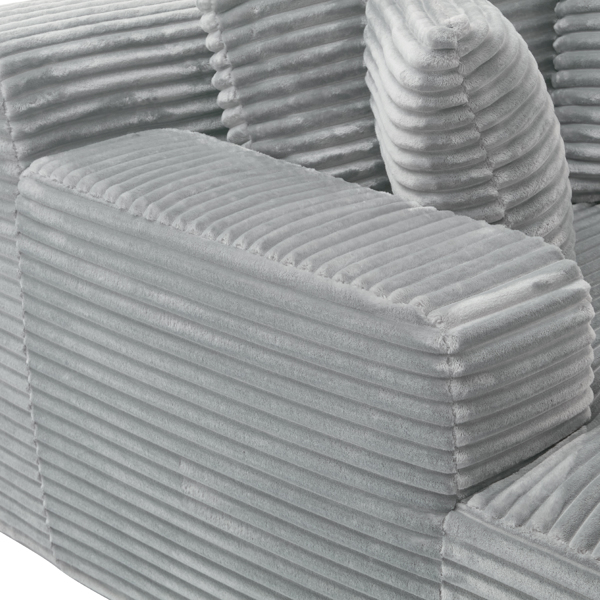 全压缩躺椅沙发床 48.8 英寸软垫沙发床，带可拆卸枕头，现代卧铺沙发，适用于客厅和卧室，灰色-23