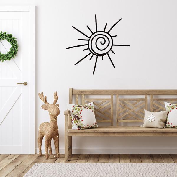 Grand Sophisticated Metal Sun Wall Art - Transverse Style. Beach Decor. Exterior Wall Hanger. Tough Metal Material-8
