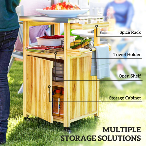 户外酒吧推车烧烤桌 （ Amazon Shipping）（WalMart禁售）（周末不发货）-5