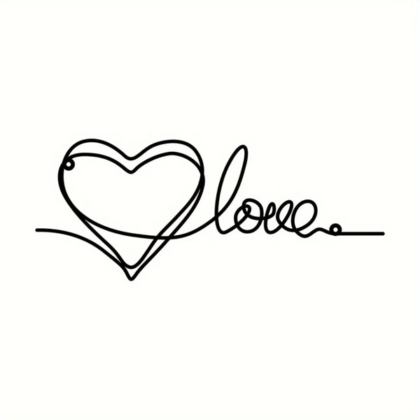 时尚的金属心爱墙装饰拥有极简主义的线条艺术-一个迷人的悬挂装饰，当代墙壁艺术为家庭（TikTok、temu下自提）-4