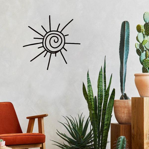 Grand Sophisticated Metal Sun Wall Art - Transverse Style. Beach Decor. Exterior Wall Hanger. Tough Metal Material-7