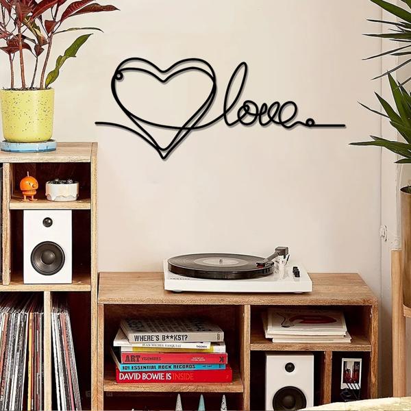 时尚的金属心爱墙装饰拥有极简主义的线条艺术-一个迷人的悬挂装饰，当代墙壁艺术为家庭（TikTok、temu下自提）-28