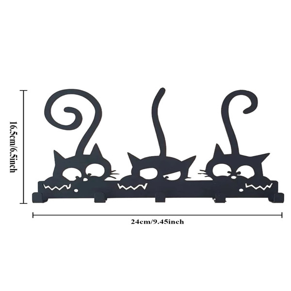 采购产品古董壁挂式黑色金属挂架-设计用于挂大衣，软呢帽和衣服，迷人的壁挂架，实用钩子（TikTok、temu下自提）-2