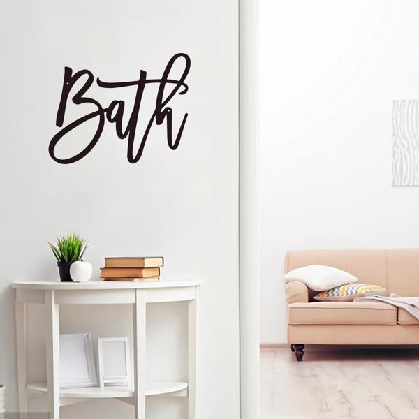 现代农家乐设计浴室标志：浴室金属字墙装饰的化妆室和浴室。这个墙壁雕塑为您的洗手间墙壁带来了优雅和永恒的吸引力，创造了一个放松和诱人的空间（TikTok、temu下自提）-6