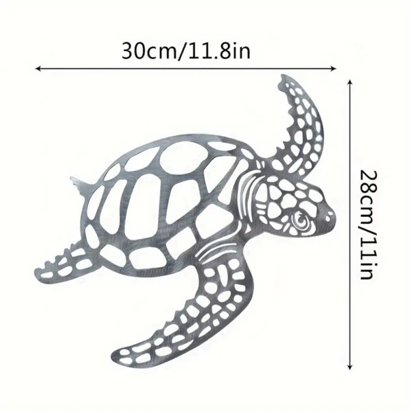 优雅的金属海龟装饰-独特和时尚的海岸装饰。作为厨房，浴室和客厅的海滩主题墙艺术，它以海龟为主题，在您的家中创造出独特的美学（TikTok、temu下自提）-1