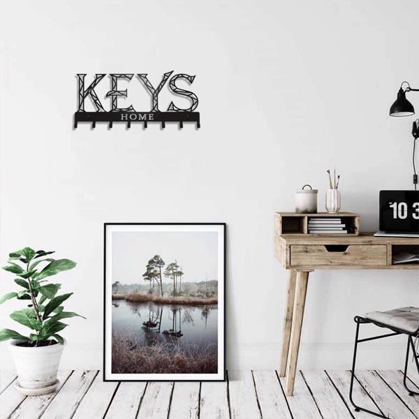 1pc金属墙安装钥匙挂钩：一个时尚的装饰墙装饰。冲孔/粘接安装存储解决方案，确保简单和整洁的关键组织（TikTok、temu下自提）-9