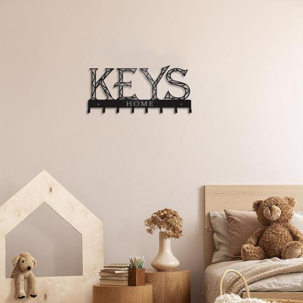 1pc金属墙安装钥匙挂钩：一个时尚的装饰墙装饰。冲孔/粘接安装存储解决方案，确保简单和整洁的关键组织（TikTok、temu下自提）-10