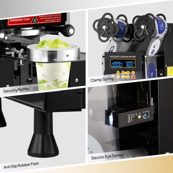 美规 DH95-2 110V 350W 商用封杯机 黑色 铁烤漆 立式 电动 黑色液晶款-6