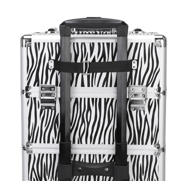 【SM】三合一四轮铝合金拉杆化妆箱纹绣箱 白斑马纹-34