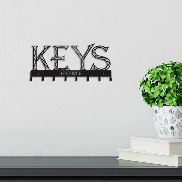 1pc金属墙安装钥匙挂钩：一个时尚的装饰墙装饰。冲孔/粘接安装存储解决方案，确保简单和整洁的关键组织（TikTok、temu下自提）-12