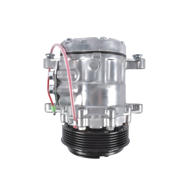 空调压缩机 A/C Compressor with 6-Groove Pulley Replacement for Sanden SD7 Style Serpentine Belt Mini HC5005C-4
